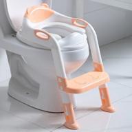 potty training seat for toddlers and kids - chair, step stool ladder in light orange - perfect for boys and girls to learn toilet training skills logo
