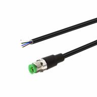 velledq 3m/10ft pre-wired m12 connector cable with 4-pin male a-coding and pvc line for industrial use logo