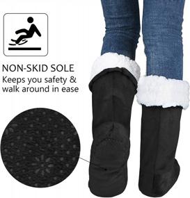 img 3 attached to Get Cozy With Our Non-Skid Sherpa Slipper Socks: Super Soft, Warm Fuzzy Lined, 2 Sizes And Multiple Colors Available