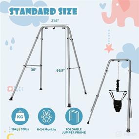 img 1 attached to Cowiewie 2-in-1 Baby Jumper - Strong Support Stand with Baby Walking Harness Function - Fun Activity for 6-24 Months Baby Infant