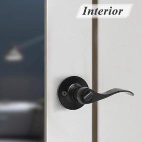 img 2 attached to Probrico 6 Pack Matte Black Wave Style Bed/Bath Privacy Door Levers - Reversible Interior Handles For Right/Left Handed Doors