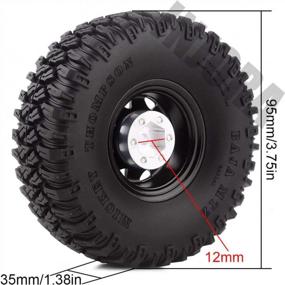 img 2 attached to 1.55 Inch Wheel Tires & Beadlock Metal Rim For RC Crawler Car D90 TF2 Tamiya CC01 LC70 MST JIMNY Axial AX90069 (Black)