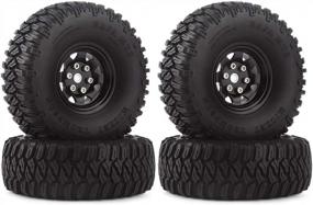 img 4 attached to 1.55 Inch Wheel Tires & Beadlock Metal Rim For RC Crawler Car D90 TF2 Tamiya CC01 LC70 MST JIMNY Axial AX90069 (Black)