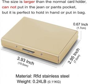 img 1 attached to Gold RFID Blocking Credit Card Holder Wallet With Business Card Holder - A Stylish And Secure Men'S And Women'S Accessory In Gift Box Packaging