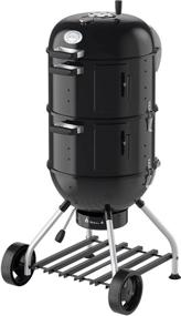 img 4 attached to Rösle 3-In-1 Convertible Multi Grill Barbecue Smoker Tailgater Camping Grill Wood Chip Water Steamer, Black 34.65" X 22.44" X 22.05", 25009
