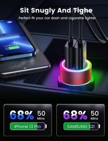 img 3 attached to 🚗 JOYROOM Car Charger: Fast Charging Dual USB Adapter with LED RGB Light - iPhone13/12/XR/XS/Samsung/Google Pixel/Android/Moto/iPad Pro Compatible