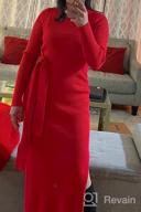 img 1 attached to Elegant Bodycon Dress For Women - Long Sleeve Midi Sweater Dress With Side Slit And Belt By Caracilia review by Amy Dockery