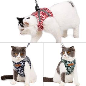 img 3 attached to Adnikia Floral Dog Cat Harness and Leash Set: Escape Proof Vest for Kittens & Puppies, No-Pull Design with Padded Handle Leash - Adjustable Cat Jacket for Stylish Pets