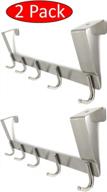 set of 2 over the door hooks - can also be known as door coat hanger, bathroom hardware accessory (single hook) logo