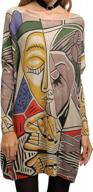 women's plus size boho graphic sweatshirt, fall long sleeve crewneck loose casual artsy hippie sweater logo