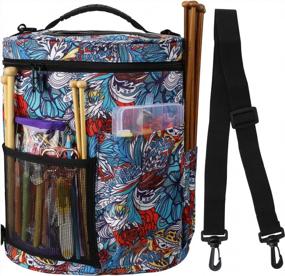 img 4 attached to Организуйте свои вещи для вязания с большой сумкой для хранения пряжи Looen - идеально подходит для путешествий!