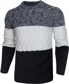 img 4 attached to Cogild Mens Casual Crewneck Pullover Sweater Twisted Knitted Thermal Winter Knitwear