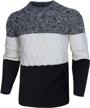 cogild mens casual crewneck pullover sweater twisted knitted thermal winter knitwear logo
