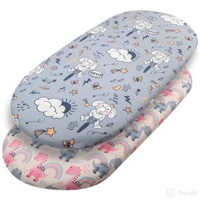 img 3 attached to ALVABABY Stretchy Jersey Bassinet Sheet 2 Pack + Changing Pad Covers + Soft & Lightweight Baby Cradle Mattress for Boys & Girls - 2CZE02