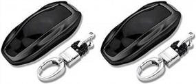 img 4 attached to Защитите свой брелок для ключей Tesla Model S с держателем корпуса из алюминиевого металлического сплава премиум-класса и застежкой Vachette - набор из 2 (черный)