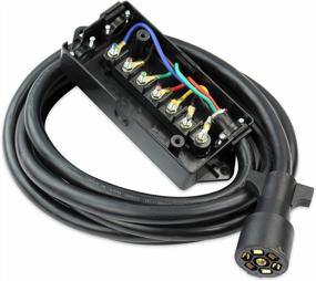 img 4 attached to Heavy Duty 8-Foot 7 Way Plug Inline Trailer Cord With Weatherproof Junction Box - Leisure Cords