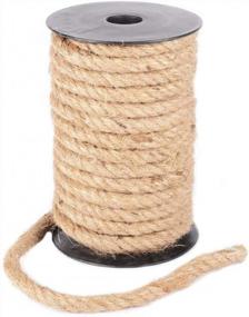 img 4 attached to Junxia натуральная прочная джутовая веревка 15 ярдов 8 мм пеньковая веревка шнур для ремесел DIY украшения игрушка подарочная упаковка (8 мм)