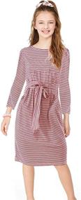 img 4 attached to 👗 Sleeve Striped Casual Dresses for Girls' Clothing and Dresses by KYMIDY