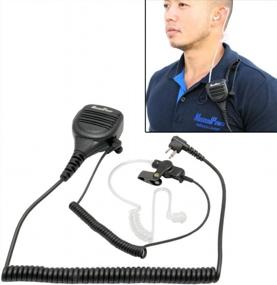img 3 attached to PTT Speaker Mic With Coiled Cord Earpiece For Motorola CP200 CP200 XLS PR400 EP450 GTX GP300 P1225 CP185 HMN9030 2-Way Radios By MaximalPower