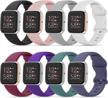 soft waterproof silicone sport strap replacement wristbands for fitbit versa 2 / versa / versa lite / versa se - 8 pack bands for women and men by everact logo