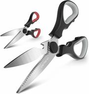 cut smarter with befano kitchen shears: 2 pack heavy duty stainless steel scissors for meat, poultry, fish & herbs, dishwasher safe logo