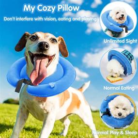 img 1 attached to 🐶 KAAKOW Dog Inflatable Cone Collar for Post-Surgery Recovery, Soft Protective E-Collar for Dogs and Cats, Suitable for Large, Medium, and Small Breeds