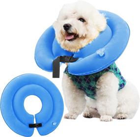 img 4 attached to 🐶 KAAKOW Dog Inflatable Cone Collar for Post-Surgery Recovery, Soft Protective E-Collar for Dogs and Cats, Suitable for Large, Medium, and Small Breeds