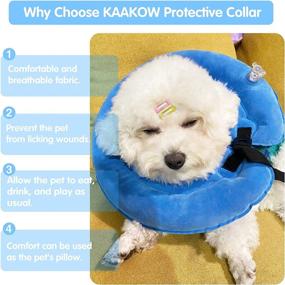 img 2 attached to 🐶 KAAKOW Dog Inflatable Cone Collar for Post-Surgery Recovery, Soft Protective E-Collar for Dogs and Cats, Suitable for Large, Medium, and Small Breeds