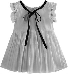 img 4 attached to Mud Kingdom Preppy Dresses Butterfly Girls' Clothing ~ Dresses