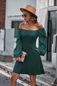 img 2 attached to STYLEWORD Women'S Formal Dress Long Sleeve Cocktail Homecoming Square Neck Mesh Chiffon Holiday Fall Mini Dresses 2022