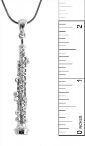 img 1 attached to Crystal Oboe Necklace: Elegant Jewelry Piece For Music Lovers