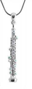img 4 attached to Crystal Oboe Necklace: Elegant Jewelry Piece For Music Lovers