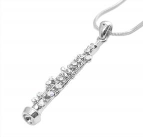 img 2 attached to Crystal Oboe Necklace: Elegant Jewelry Piece For Music Lovers
