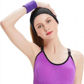 img 3 attached to Спортивные повязки на голову из дышащей махровой ткани для мужчин и женщин - идеально подходят для бега, тренировок, йоги, упражнений и тенниса - Hanerdun Sweatbands