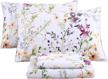 luxurious lilac floral bedding set by winlife - 100% cotton, shabby chic style with deep 18-inch pockets - includes fitted sheet, flat sheet, and two pillowcases - queen size sheets logo