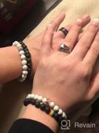 img 1 attached to LGBT Relationship Bracelet: White Howlite & Black Lava Rock, Rainbow Resin, Handmade, Love is Colorful, Gay Couples review by Joe Medlin