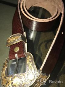 img 6 attached to BS040 S5521 Stylish Engraved Men's Leather Belt Accessories with Western Flair