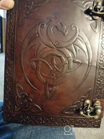 img 7 attached to 8 Inch Brown MONTEXOO Leather Journal With Lock, Dragon Diary Notebook For D&D And Book Of Shadows