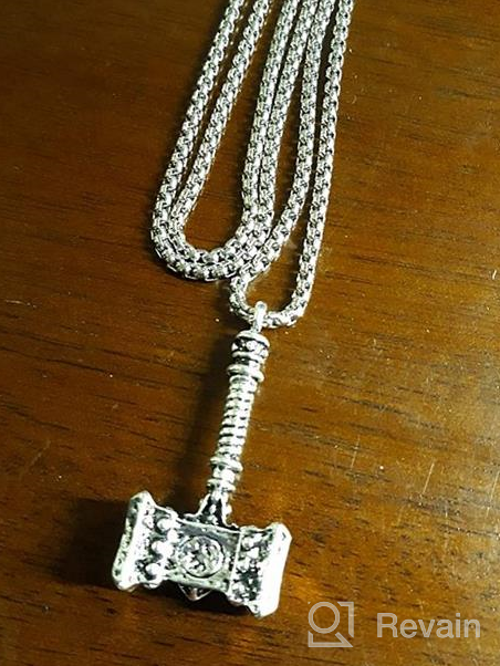 img 1 attached to 🔨 Men's Stainless Steel Thor Hammer Necklace - Hammer Pendant Jewelry Gift for Boys review by Justin Ellingson