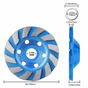 img 3 attached to Sunjoyco 4-Inch Diamond Cup Grinding Wheel - 12-Segment Heavy Duty Turbo Row Disc For Concrete, Granite, Stone, Marble, Masonry And More