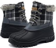 women's waterproof duck booties: stay warm & dry in winter with ashion combat boots! logo