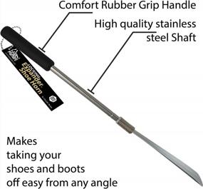 img 1 attached to Удлиненный рожок для обуви с ручкой с поворотным замком — расширитель FootMatters расширяется с 16 до 31 дюйма для легкого доступа и комфорта