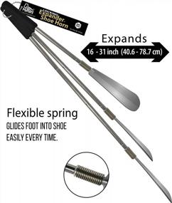 img 3 attached to Extended Shoe Horn With Twist-Lock Handle – FootMatters Expander Extends From 16 To 31 Inches For Easy Access And Comfort