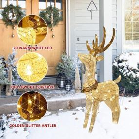 img 2 attached to Добавьте шарма в свой дом с рождественским украшением PEIDUO в виде оленя с подсветкой