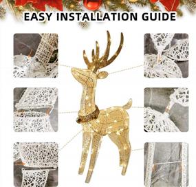 img 1 attached to Add Charm To Your Home With PEIDUO'S Lighted Reindeer Decoration For Christmas