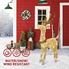 img 3 attached to Добавьте шарма в свой дом с рождественским украшением PEIDUO в виде оленя с подсветкой