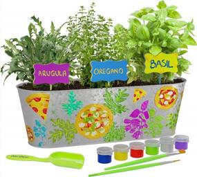 img 3 attached to Paint & Plant Pizza Herb Growing Kit For Kids - STEM Activities Gift For Children, Boys & Girls Age 6-12 Year Old Gifts & Toys - Crafts For Girl Ages 6, 7, 8, 10-12 Years - Basil, Oregano, Arugula