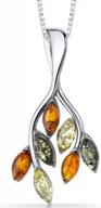 baltic amber leaf jewelry set in sterling silver - peora's exquisite pendant necklace and earrings for women logo