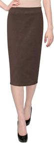img 2 attached to BabyO Women's Stretch Pencil Skirt - Below Knee Length Women's Clothing