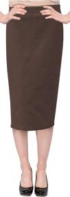 img 3 attached to BabyO Women's Stretch Pencil Skirt - Below Knee Length Women's Clothing